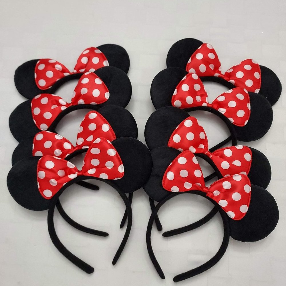 Set of 8 Minnie Mouse Ear headbands - NWOT